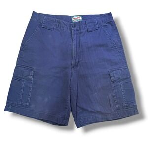 A&N Cargo Shorts Mens 32 Navy Blue Vintage Multi-Pocket Cotton Hike Safari Goro